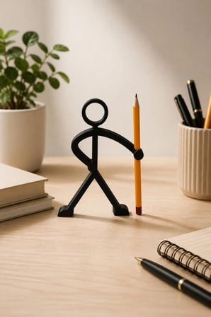 Kalem Tutan Çöp Adam Stickman Figür Seti 3'lü – Dekoratif Masaüstü Kalem Tutucu | 3D Baskı Masaüstü Kalem Standı | Ofis ve Çalışma Masası Aksesuarı | Ev, Ofis ve Kitaplık Dekoru