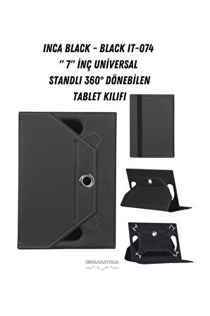 Inca Black - BLACK IT-074 - 7"  Universal Standlı 360° Dönebilen Tablet Kılıfı