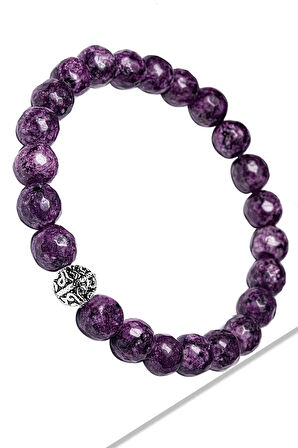 Sertifikalı Fasetli Çeroit Taşı Doğal Taş Bileklik (gümüş Aparatlı)