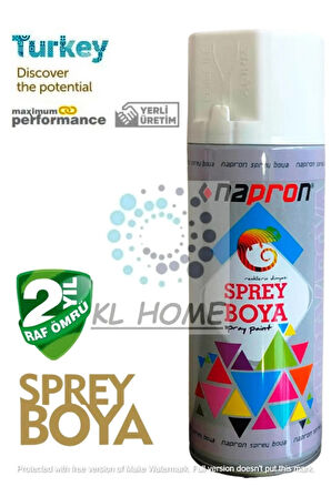 Napron Beyaz Sprey Boya 400ml Uygun Büyük Boy - 2 yıl Raf Ömrü