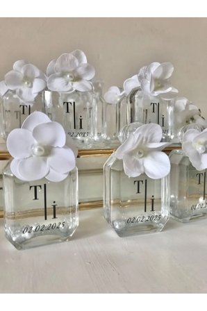 Düğün/Nikah/Kına/Brideshower/Nişan/Doğum Özel Tasarım Kolonya Incili - Şık Paket 30adet