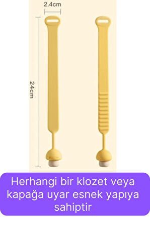 2 Adet Klozet Kapağı Kaldırma Hijyen Aparatı Tutucu Mantar Tasarım Silikon Esnek Pratik Banyo İçin