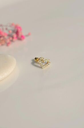 Gold Kalp Piercing Tragus Helix Kıkırdak