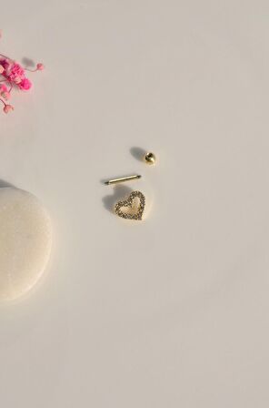 Gold Kalp Piercing Tragus Helix Kıkırdak