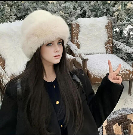 Wearflawless Trend, Viral Beyaz Rus Kalpak Şapka, Rus Kalpak, Tüylü Kalpak