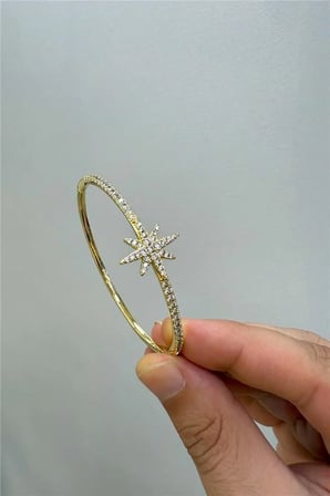 14 K Renk Vip Zirkon Taşlı Kelepçe