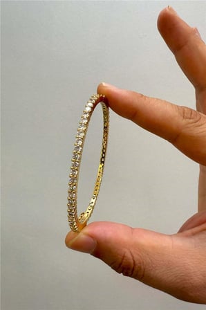 14 K Renk Vip Zirkon Taşlı Kelepçe
