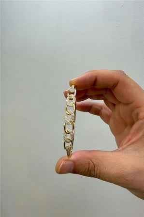 14 K Renk Vip Zirkon Taşlı Kelepçe