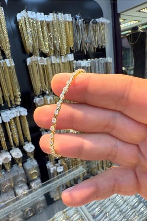 14 K Yeşil Altın Renk Vip Kelepçe