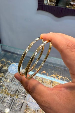 XUPİNG Bombeli Düz Kelepçe 14K Renk