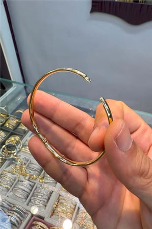 XUPİNG Bombeli Düz Kelepçe 14K Renk