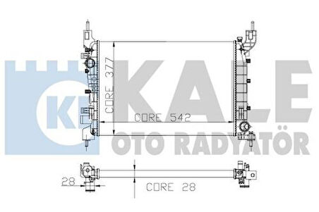 Kale 0135012AL Motor Radyatör Linea 1.4MPI 542x377x28 1 Sıra Al Pl Sistem 51784706