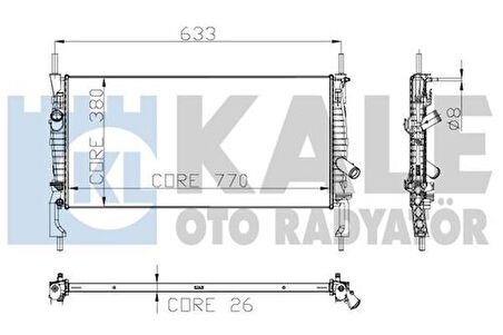 Kale 0222281AB Motor Su Radyatörü Transit V347 2.2TDCI 2.4TDCI 3.2TDCI 06-Klimalı 6C118005CD