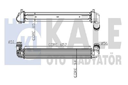 Kale 050CAC050 Turbo Radyatörü Intercooler Fluence 1.5DCI 10-657x89x85 2 Sıra Alb Sistem 144966078R