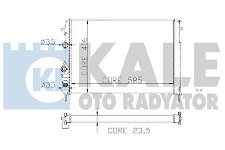 Kale 0520211AB Motor Radyatörü Megane Scenic 2.0 16V Klimalı 1 Sıra Alb Sistem 585x416x23.5 7700429769
