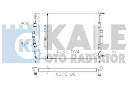 Kale 0520221AB Motor Radyatörü Megane II Scenic 1.5DCI 1.4 1.6 2.0 16V 590x455x26 1 Sıra Alb Sistem 8200115542
