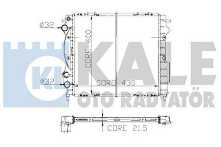 Kale 0533331PA Motor Radyatör Clio Express 1.2 1.4 1 Sıra Cu Pl 430x400x21.5 7700806575