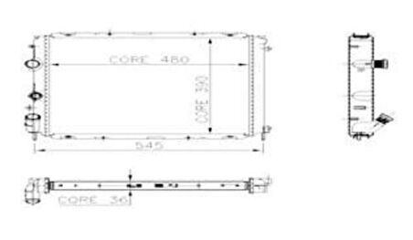 Kale 0534342PA Motor Radyatörü Kangoo 1.4 8V Clio II 1.9D 2 Sıra Pa Sistem 480x390x36 7700312858