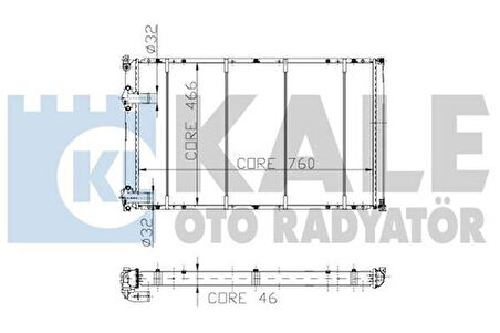 Kale 0543432PA Motor Radyatör Master 2.5D Mekanik 2 Sıra Cu Pl Sistem 760x466x37 7701046209