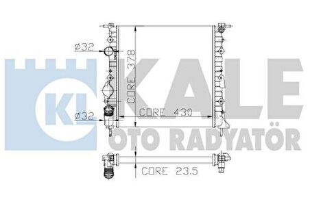 Kale 0545452AL Motor Radyatör Clio Kangoo 1.2I 2 Sıra Al Pl 430x378x23.5 0545452AL