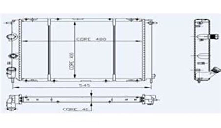 Kale 0546462PA Motor Radyatör Clio II 1.4L Klimalı 2 Sıra Cu Pl 480x400x46 7701352904
