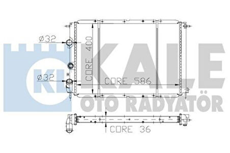 Kale 0547472PA Motor Radyatör Megane Scenic 1.9D Dt TDI Klimalı 2 Sıra Cu Pl Sistem 586x400x36 7700838129