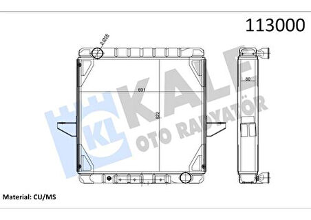 Kale 0819135PA Motor Radyatörü Pro 822 827 (6328) Intc (5 Sıra Pa) 2K206328