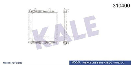 Kale 0914011AB Motor Radyatörü Atego (Al Brz) A9705000403