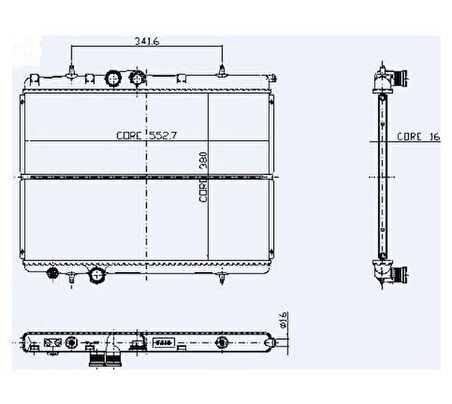 Kale 2008091PA Motor Su Radyatörü 206 206 T3E 1.1L 1.4L 1.6 16V 98-Klimalı 1 Sıra Alb Sistem 1330.38