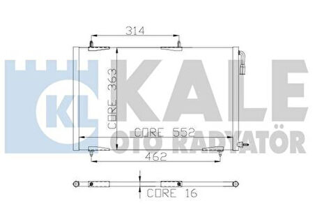 Kale 200ABC040 Klima Radyatörü Kondanser 206 1.4 8V 16V 1.6 8V 16V 1.4HDI 206 T3E TU3A DV4C DV4TD 5018 6455CH