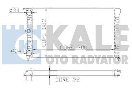 Kale 2030152AL Radyatör 12 Sıra Al Pl Passat-Santana 321121251AJ