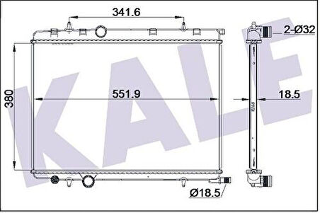 Kale 2044011AB Motor Su Radyatörü P307 Xsara Vts Ew10J4 2.0 16V Tu5Jp4 1.6 16V Mt 1330.G2