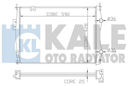 Kale 342055 Motor Su Radyatörü Nissan Qashqai 1.6 2.0 2007-2013 Otomatik Vites J10 Kasa 21400JD20A