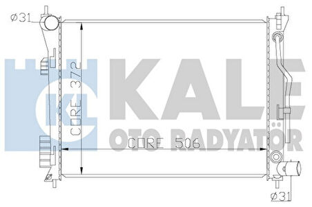 Kale 342280 Motor Su Radyatörü Accent Blue 1.4 1.6 i20 1.4 Benzinli Otomatik 500x382x16 253104L05
