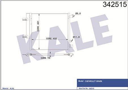 Kale 342515 Klima Radyatörü Spark 1.0 1.2 10 95326120