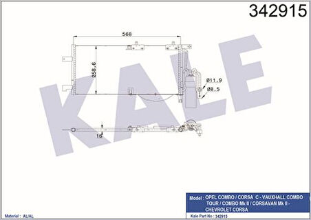 Kale 342915 Klima Radyatörü Corsa Combo 1.7D I DTI 01-558x381 1850071