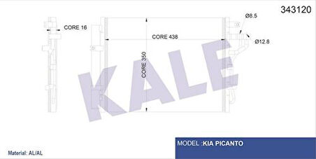 Kale 343120 Klima Radyatörü Kia Picanto 2011-475x348x16 976061Y000