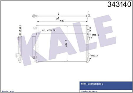 Kale 343140 Klima Kondenseri Chrysler 300C-Touring Al-Al 05137693AD