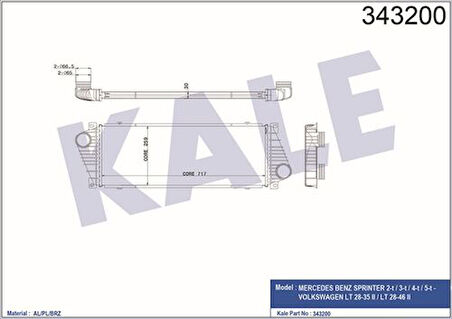 Kale 343200 Turbosarj Radyatörü Lt28-35-46 Sprinter 901-905 96-05 75583381