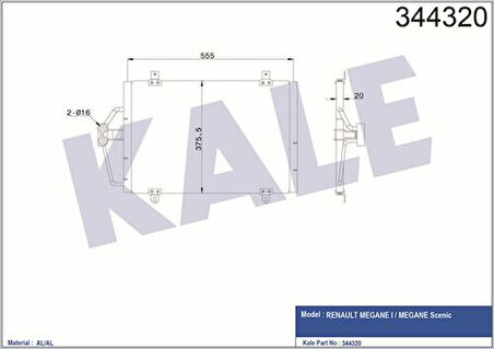 Kale 344320 Klima Radyatörü Megane I 1.4 E 96 02 7700432391