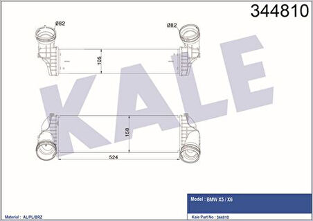 Kale 344810 Turbo Radyatörü BMW X5 E70 F15 F85 X6 E71 F16 F86 Intercooler 17517533475