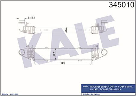 Kale 345010 Turbosarj Radyatörü W204 09-14 S204 09-14 C204 11-W212 09-15 C207 09-16 R172 11- A2045000100