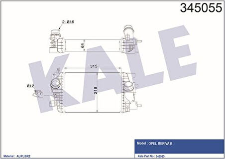 Kale 345055 Turbo Radyatörü Meriva B A14Net 06A103213F