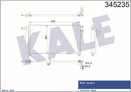 Kale 345235 Klima Radyatörü Kia Rio 1.4 1.6 2005-Benzinli 976061G000
