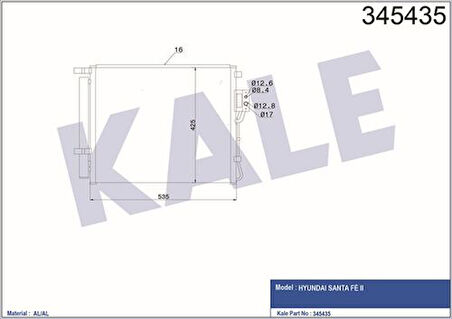 Kale 345435 Klima Radyatörü Komple Santa Fe 2.0 CRDI 2010-695x428x16 976062B700