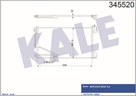 Kale 345520 Klima Radyatörü SLK-Serisi R171 04-11 1715000154