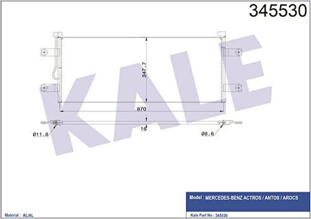 Kale 345530 Klima Radyatörü Actros Mp4 Antos Arocs 2011 Sonrası 9605001454