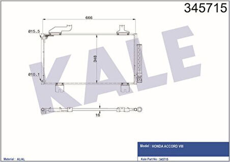 Kale 345715 Klima Radyatörü Honda Accord 2.0 2008- 80100TL1G01