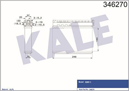 Kale 346270 Kalorifer Radyatörü BMW E39 E36 Klimalı 64111393212