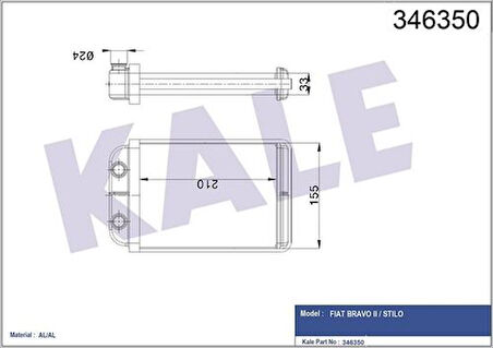 Kale 346350 Kalorifer Radyatörü Bravo II Stilo Brazing 46723450